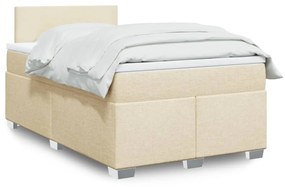 Cama boxspring com colchão 120x190 cm tecido cor creme