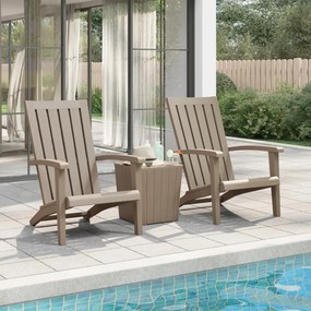 vidaXL Cadeiras de jardim Adirondack 2pcs polipropileno castanho-claro