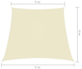 Para-sol estilo vela tecido oxford trapézio 4/5x4 m cor creme