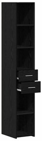 Highboard Preto Carvalho 30x42,5x185 cm Madeira de engenharia