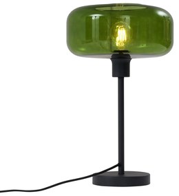 Candeeiro de Mesa Retro Preto com Vidro Verde - Bizle Retro