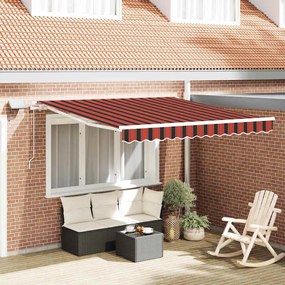 vidaXL Toldo Retrátil laranja e castanho 300 x 250 cm Tecido e Aço