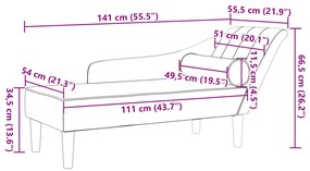 Chaise lounge com almofadões veludo cinzento-escuro