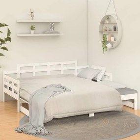 Sofá-cama de puxar 2x(90x200) cm pinho maciço branco