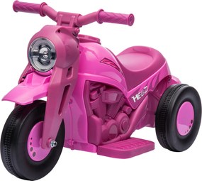 Motocicleta elétrica para crianças dos 2 aos 5 anos, 3 rodas, 6 V, 3 km/h, com função de bolhas, efeitos luminosos e sonoros, cor-de-rosa