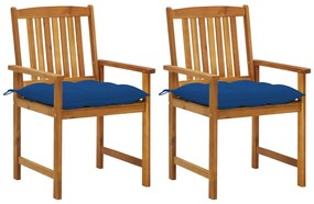 Cadeiras de jardim com almofadões 2 pcs acácia maciça