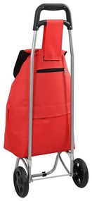 Carrinho de Compras vidaXL com Rodas Vermelho 35 L