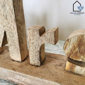 Placa Mr &amp; Mrs | Madeira | 51x28x7 CM