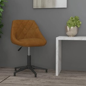 vidaXL Cadeira de escritório giratória veludo castanho