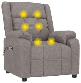 Poltrona de massagens elétrica reclinável tecido cinza-acast.