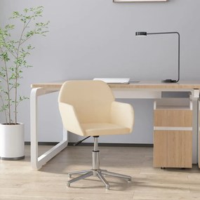vidaXL Cadeira de escritório giratória tecido cor creme