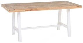 Mesa de madeira de acácia castanha e branca 170 x 80 cm SCANIA Beliani