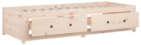 Sofá-cama de solteiro 90x190 cm madeira de pinho maciça
