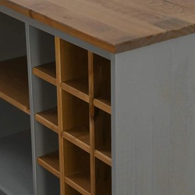 Adega HALDEN com Suporte para Vinhos e Porta Deslizante Pinho