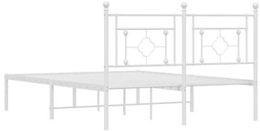 Estrutura de cama com cabeceira 140x190 cm metal branco
