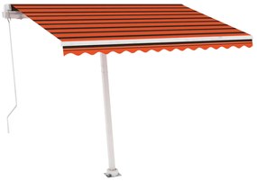 Toldo retrátil manual com LED 350x250 cm laranja e castanho