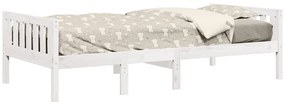 Cama de criança sem colchão 90x200 cm pinho maciço branco