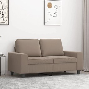 vidaXL Sofá de 2 lugares 120 cm tecido de microfibra cinza-acastanhado