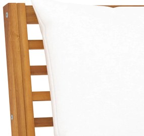 3 pcs conjunto lounge jardim c/ almofadões cor creme acácia