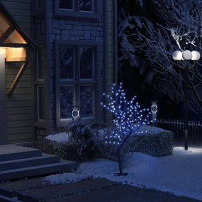 vidaXL Árvore de Natal 128 luzes LED flor cerejeira luz azul 120 cm