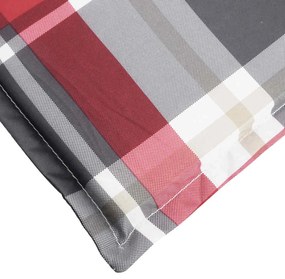 Almofadão cadeira de terraço (75+105)x50x4 cm xadrez vermelho