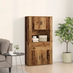 vidaXL Highboard Madeira Antiga 80x33x150 cm Madeira De Engenharia