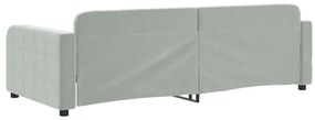 Sofá-cama 90x190 cm veludo cinzento-claro