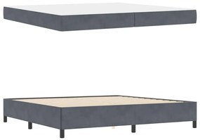 Estrutura da Cama Branco e Cinza Claro 200 x 200 cm Veludo