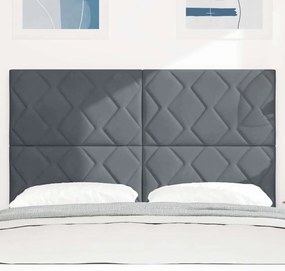 Cabeceira LED Design Blocos de Diamante Cinza Escuro 160 cm Veludo