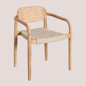 Pacote de 4 cadeiras de jardim com braços de madeira Naele Crema - Sklum