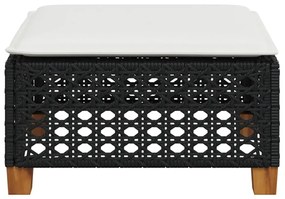 Banco de jardim com almofadão 63,5x56x32 cm vime PE preto