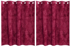 Cortinas de Veludo Bordô Poliéster 140 x 140 cm Cortina