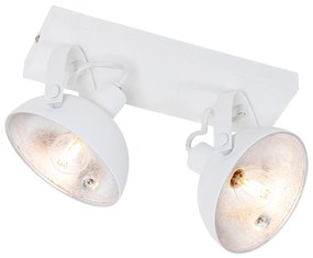 Candeeiro de teto industrial branco prata ajustável com 2 luzes - Magnax Industrial