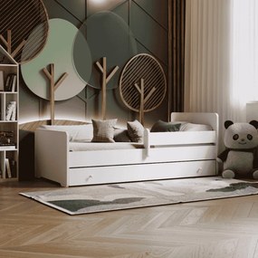 Cama individual 140x70 com gaveta branca - colchão e estrado incluído