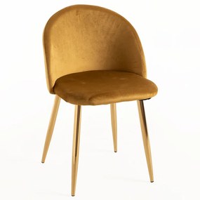 Cadeira Vint Veludo Golden - Amarelo