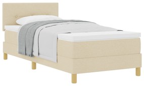Cama Box Spring com Colchão Creme 80x200 cm Tecido