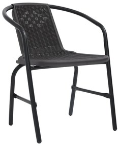 Cadeiras de jardim 8 pcs vime plástico e aço 110 kg