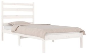 Estrutura de cama 100x200 cm pinho maciço branco