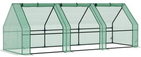 Estufa de Jardim Terraço 270x90x90 cm Tipo Casa Tubo de Aço com 3 Jane