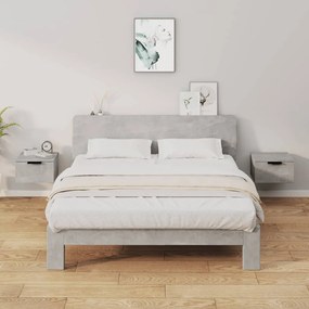 vidaXL Mesas de cabeceira parede 2 pcs 34x30x20 cm cinza cimento