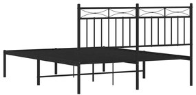 Estrutura de cama com cabeceira 140x200 cm metal preto