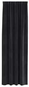 Cortinas Blackout com Faixa Superior 2 pcs Veludo Preto