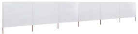 Para-vento com 6 painéis em tecido 800x80 cm branco