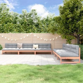 6 pcs conjunto lounge de jardim madeira de douglas maciça