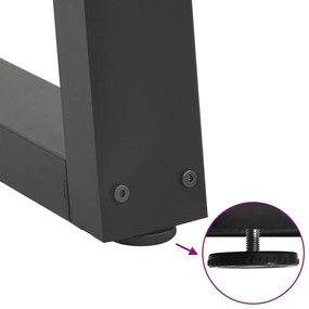 Pés para mesa de jantar em V, 3 peças, antracite, 90x (72-73,3) cm, aç