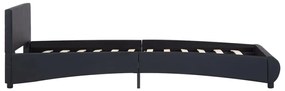 Estrutura de cama c/ LED 90x200 cm couro artificial preto
