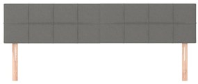 Cabeceira de cama 2 pcs tecido 90x5x78/88 cm cinzento-escuro