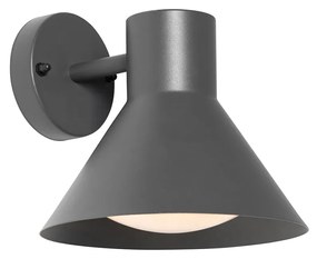 Candeeiro de parede industrial exterior cone cinza escuro IP44 - Natas Industrial