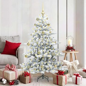 vidaXL Árvore de Natal Articulada Artificial Branco 150 cm PVC e Aço