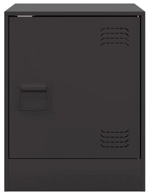 Mesas de cabeceira 2 pcs 34,5x39x44 cm aço preto